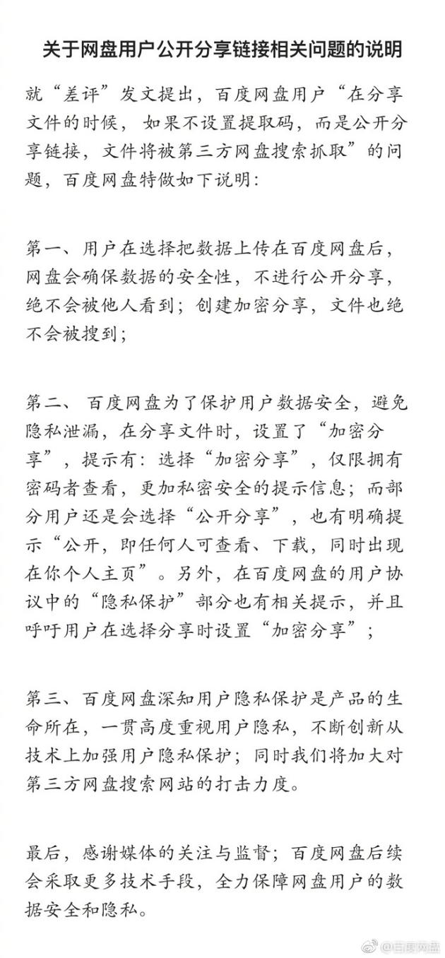 百度网盘说明