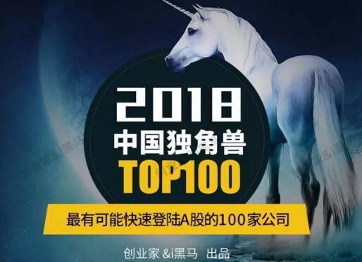 2018中国独角兽100强全名单