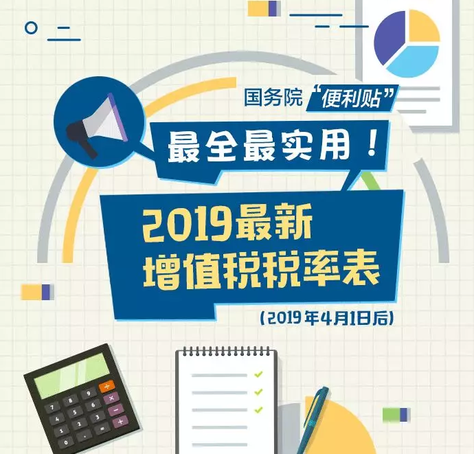 税务总局权威发布：2019最新增值税税率表