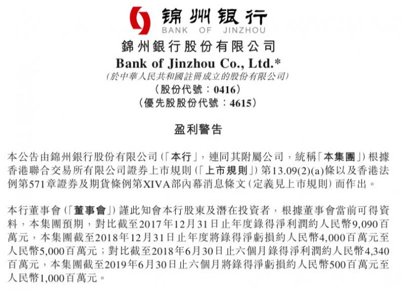 锦州银行大消息，去年预亏40亿到50亿！刚引入工行、信达等战投，更有高层“大换血”